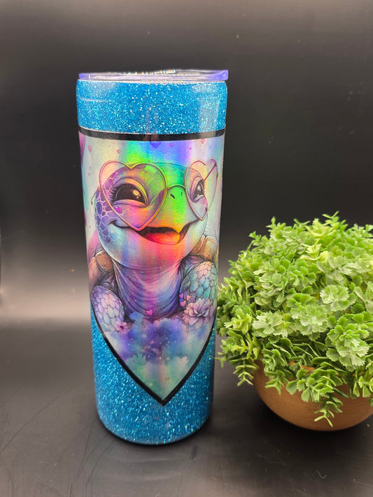 Holographic Blue Turtle 20oz Tumbler