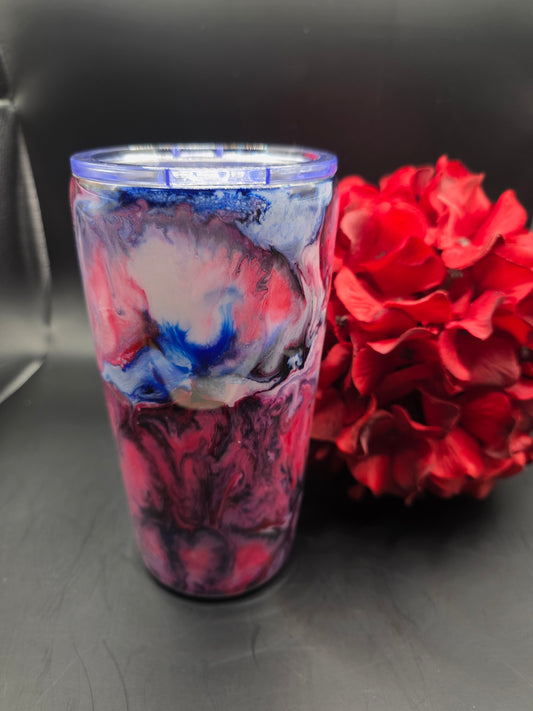 Red White Blue Ink Swirl 20oz Tumbler